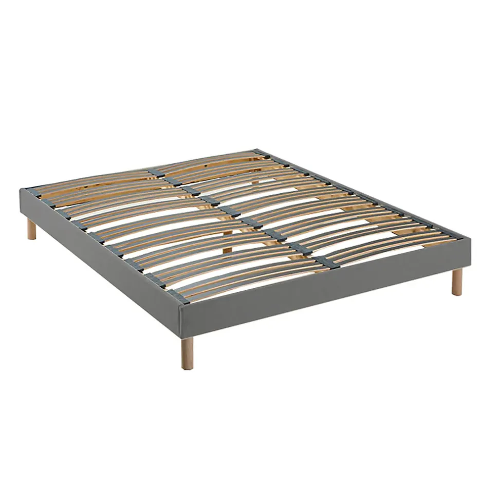 Idliterie Pack matelas ressorts ASTRE + sommier kit gris + couette et oreillers 140x200