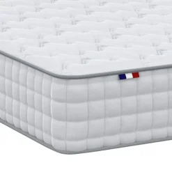 Idliterie Pack matelas ressorts ASTRE + sommier kit gris + couette et oreillers 140x200