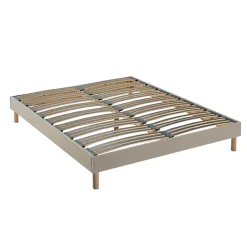 Idliterie Pack matelas ressorts ASTRE + sommier kit beige + couette et oreillers 140x190 Outlet