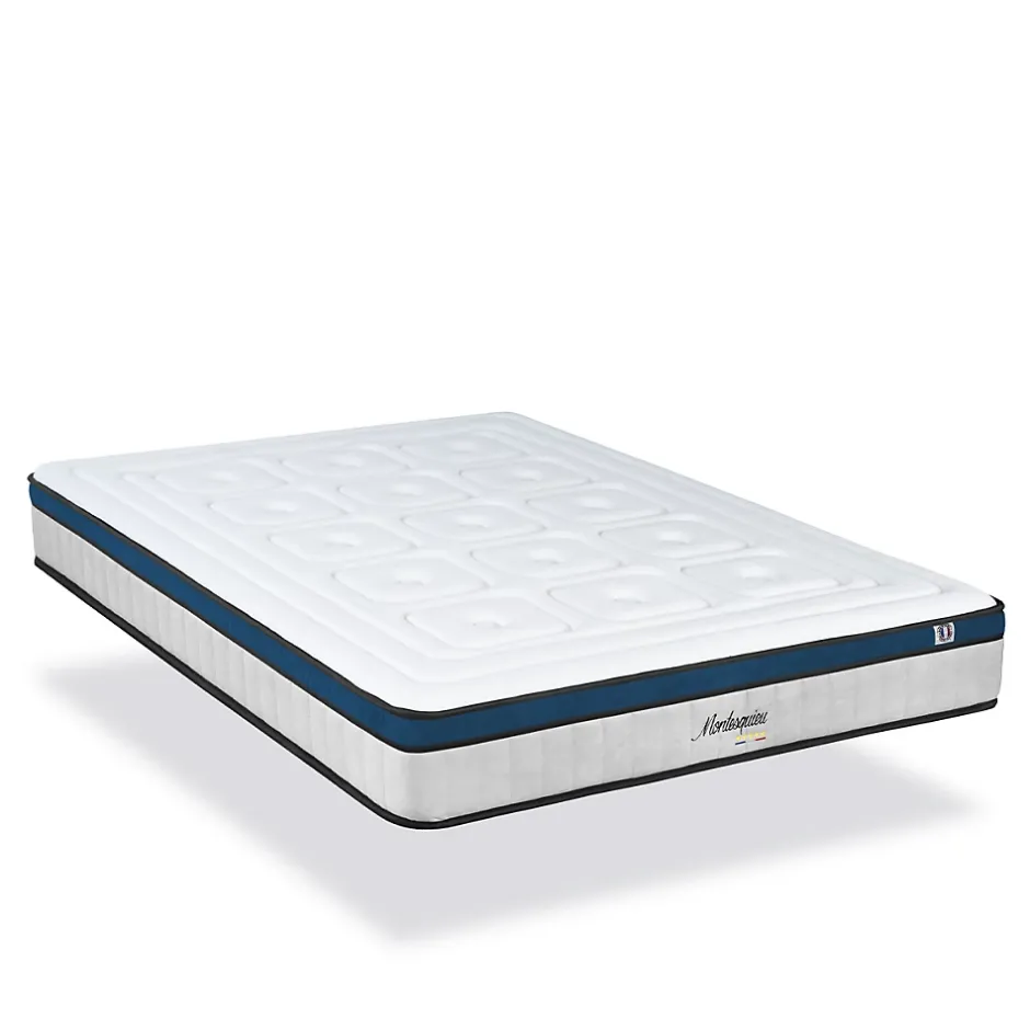 Hypsom Pack Montesquieu 180x200 cm Matelas Ressorts + Sommier Bois + Accessoires New