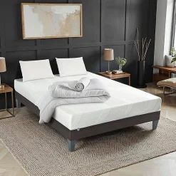 Bellecour Pack Paris 140x190 cm Matelas Mousse + Sommier Bois + Accessoires Clearance