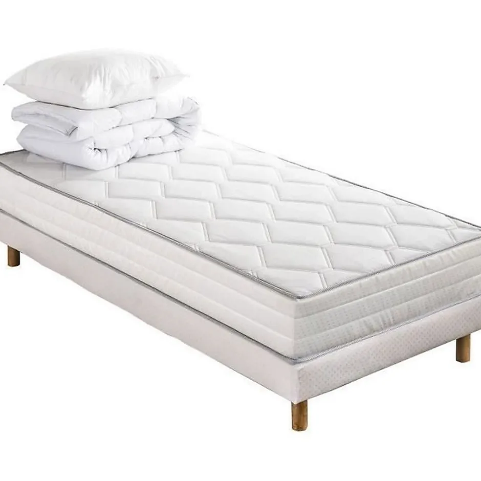 Deko Dream Pack pret a dormir MALIN - Matelas + sommier 90 x 190 + couette + oreiller Sale