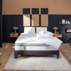 Bellecour Pack Reina 2.0 180x200 cm Matelas Ressorts + Sommier Bois + Accessoires