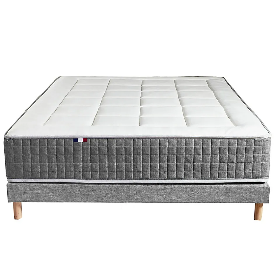 Idliterie Pack ressort 7 zones sommier couette oreiller 140x190 New