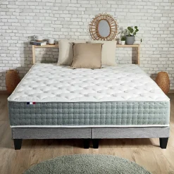 Idliterie Pack ressort 7 zones sommier couette oreiller 2x80x200