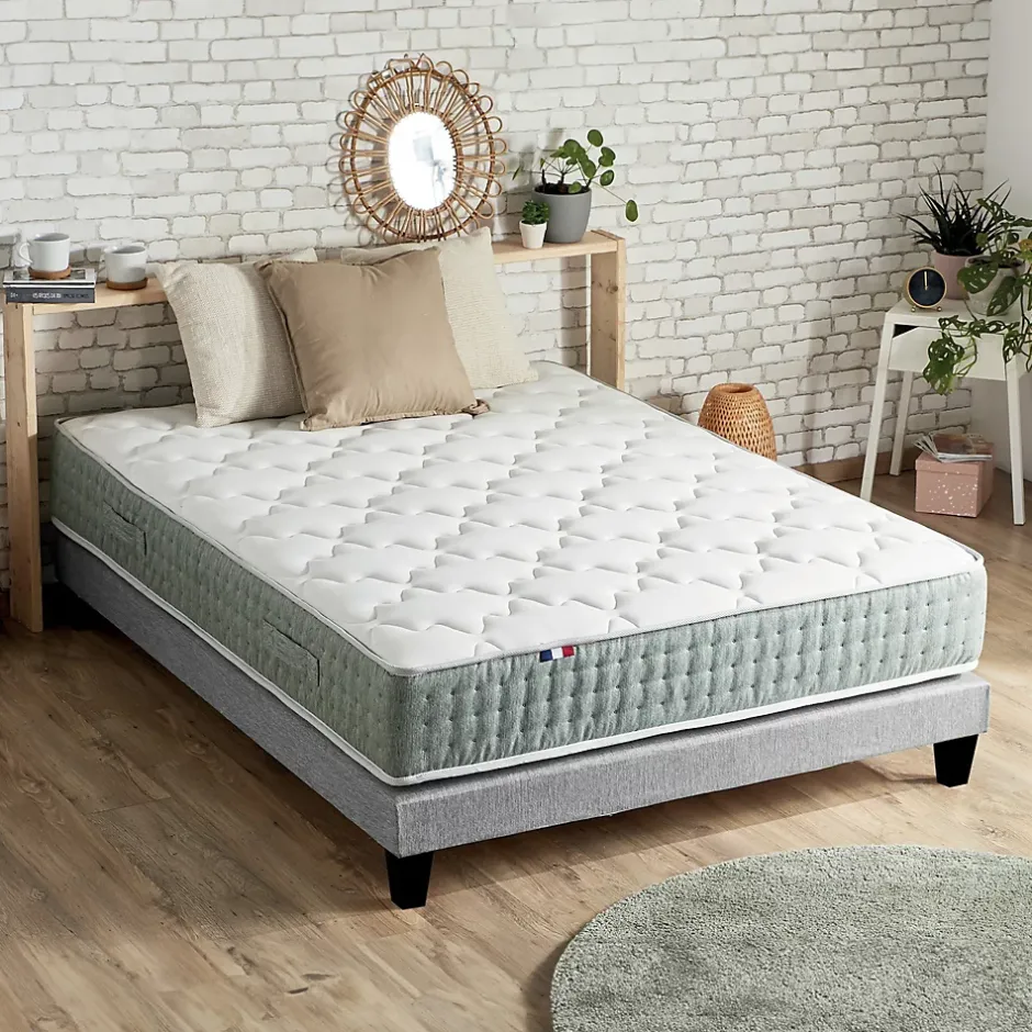 Idliterie Pack ressort 7 zones sommier couette oreiller 160x200 Best