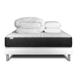 Vitalit Pack sommier kit matelas Mousse polyuréthane à mémoire de forme avec couette et oreillers