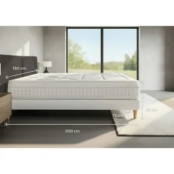 Litier Deluxe Pack sommier kit matelas Ressorts ensachés et mémoire de forme avec couette et oreillers