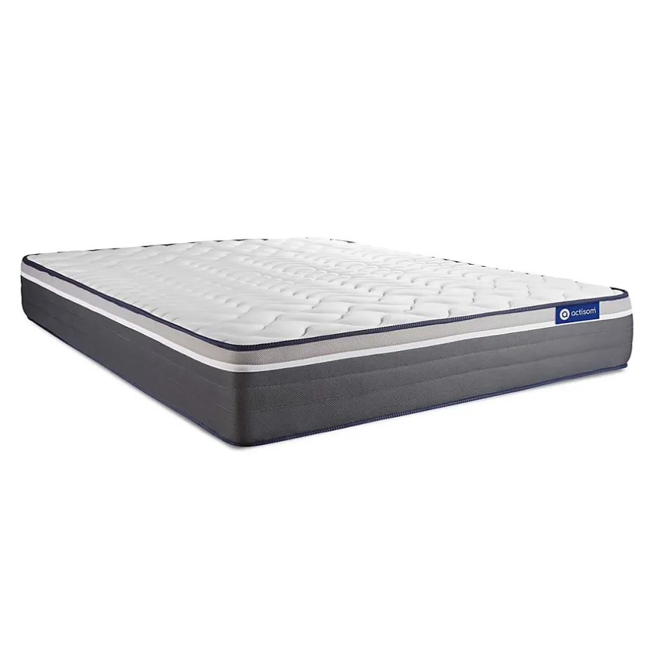 Actisom Pack sommier kit matelas Latex et mémoire de forme avec couette et oreillers Discount