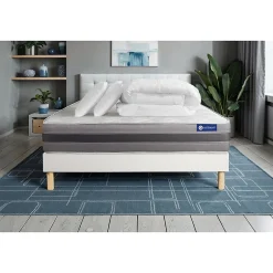 Actisom Pack sommier kit matelas Ressorts ensachés et mémoire de forme avec couette et oreillers Online