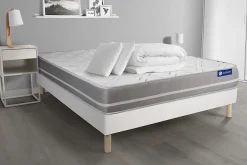 Actisom Pack sommier kit matelas Mémoire de forme avec couette et oreillers Hot