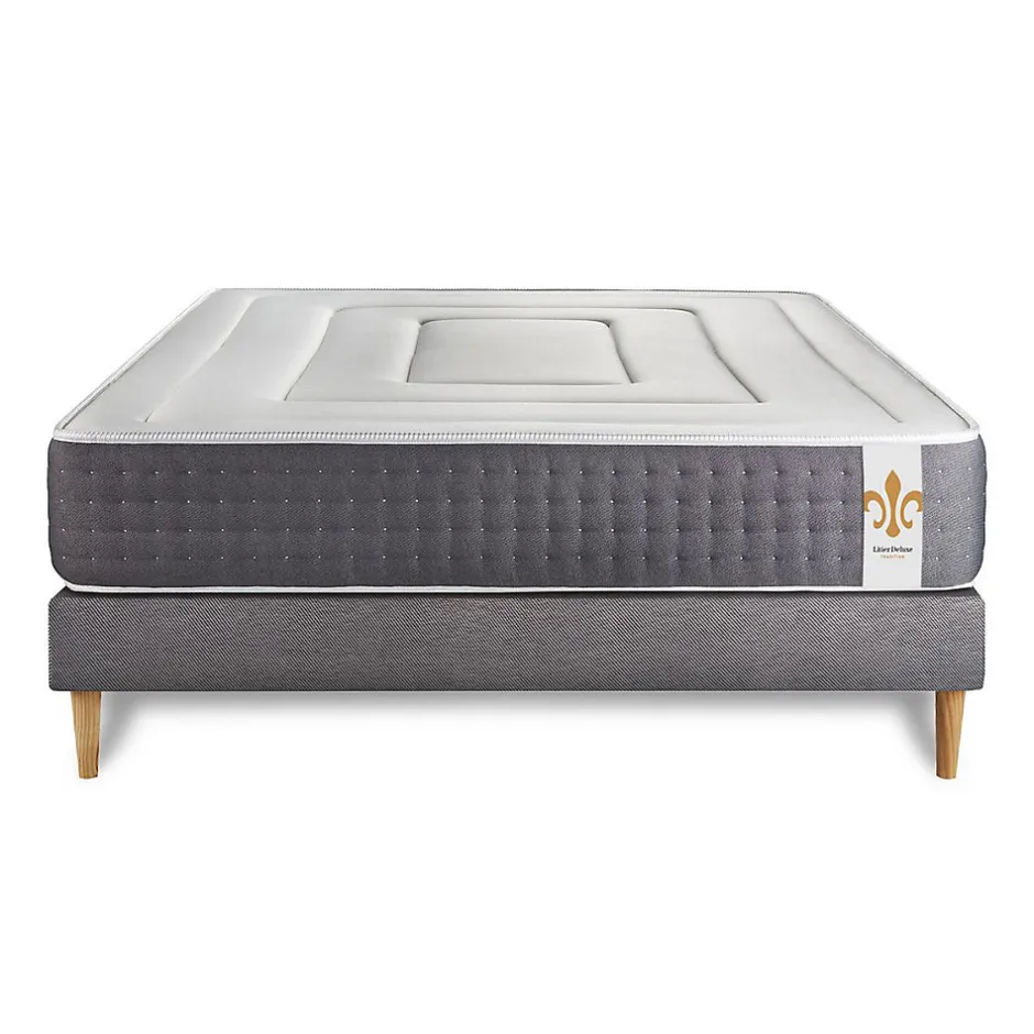 Litier Deluxe Pack sommier kit matelas Ressorts ensachés et mémoire de forme avec couette et oreillers
