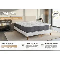 Litier Deluxe Pack sommier kit matelas Ressorts ensachés et mémoire de forme avec couette et oreillers