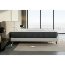 Litier Deluxe Pack sommier kit matelas Ressorts ensachés et mémoire de forme avec couette et oreillers