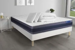 Actisom Pack sommier kit matelas Latex et mémoire de forme avec couette et oreillers Sale