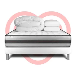Vitalit Pack sommier kit matelas Ressorts ensachés et mémoire de forme avec couette et oreillers