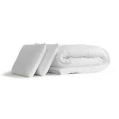 Vitalit Pack sommier kit matelas Ressorts ensachés et mémoire de forme avec couette et oreillers