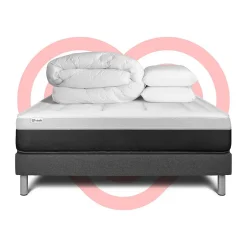 Vitalit Pack sommier kit matelas Ressorts ensachés et mémoire de forme avec couette et oreillers