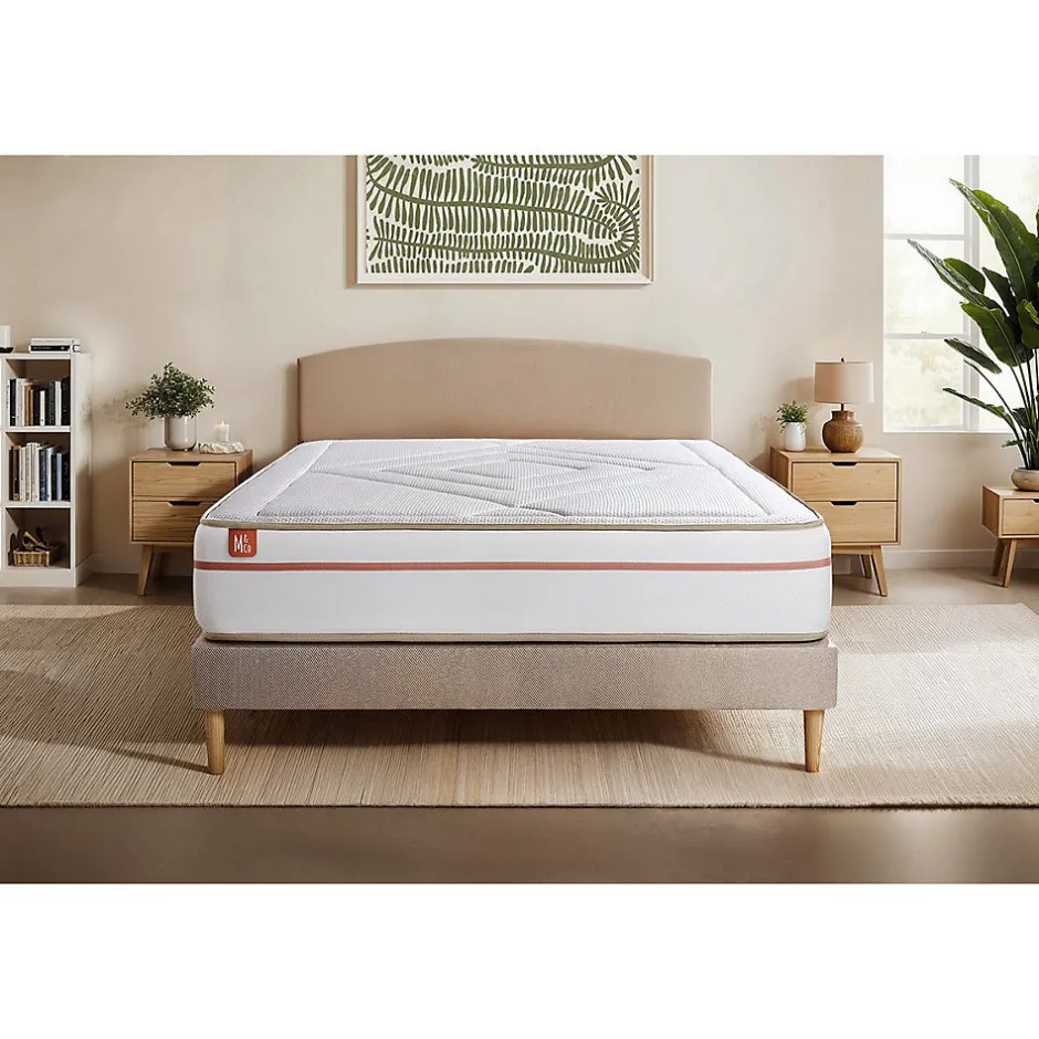 Marmottes & Co Pack sommier kit matelas Mémoire de forme avec couette et oreillers