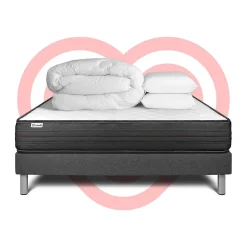 Vitalit Pack sommier kit matelas Mousse polyuréthane à mémoire de forme avec couette et oreillers Outlet