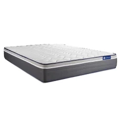 Actisom Pack sommier kit matelas Latex et mémoire de forme avec couette et oreillers New