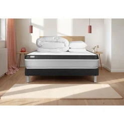 Vitalit Pack sommier kit matelas Mousse polyuréthane à mémoire de forme avec couette et oreillers