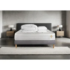 Litier Deluxe Pack sommier kit matelas Ressorts ensachés et mémoire de forme avec couette et oreillers