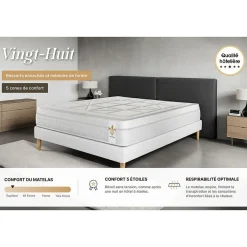Litier Deluxe Pack sommier kit matelas Ressorts ensachés et mémoire de forme avec couette et oreillers