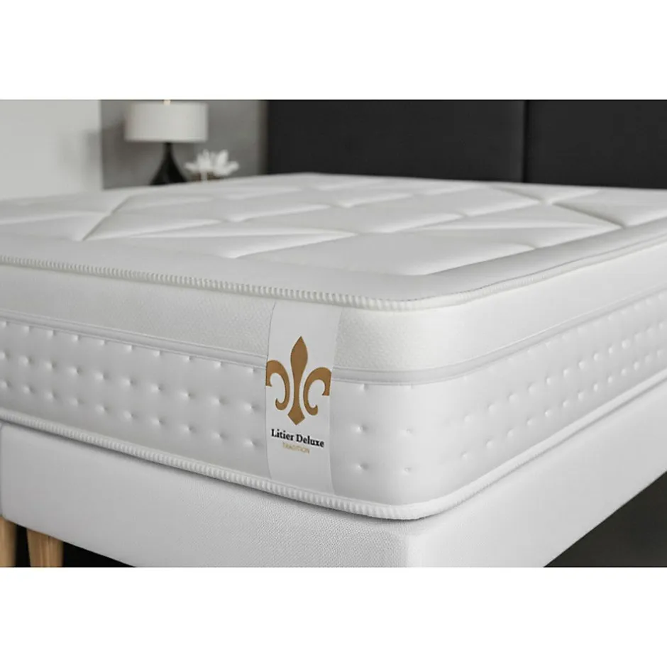 Litier Deluxe Pack sommier kit matelas Ressorts ensachés et mémoire de forme avec couette et oreillers