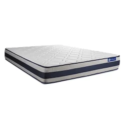 Actisom Pack sommier kit matelas Ressorts ensachés et mémoire de forme avec couette et oreillers