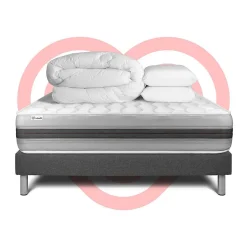 Vitalit Pack sommier kit matelas Ressorts ensachés et mémoire de forme avec couette et oreillers Sale