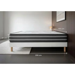 Prestige Literie Pack sommier kit matelas Ressorts ensachés et mémoire de forme avec couette et oreillers Outlet