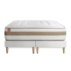 Marmottes & Co Pack sommier tapissier matelas Ressorts ensachés et mémoire de forme avec couette et oreillers Outlet