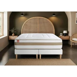 Marmottes & Co Pack sommier tapissier matelas Ressorts ensachés et mémoire de forme avec couette et oreillers Outlet