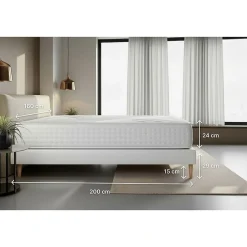 Litier Deluxe Pack sommier tapissier matelas Ressorts ensachés et mémoire de forme avec couette et oreillers