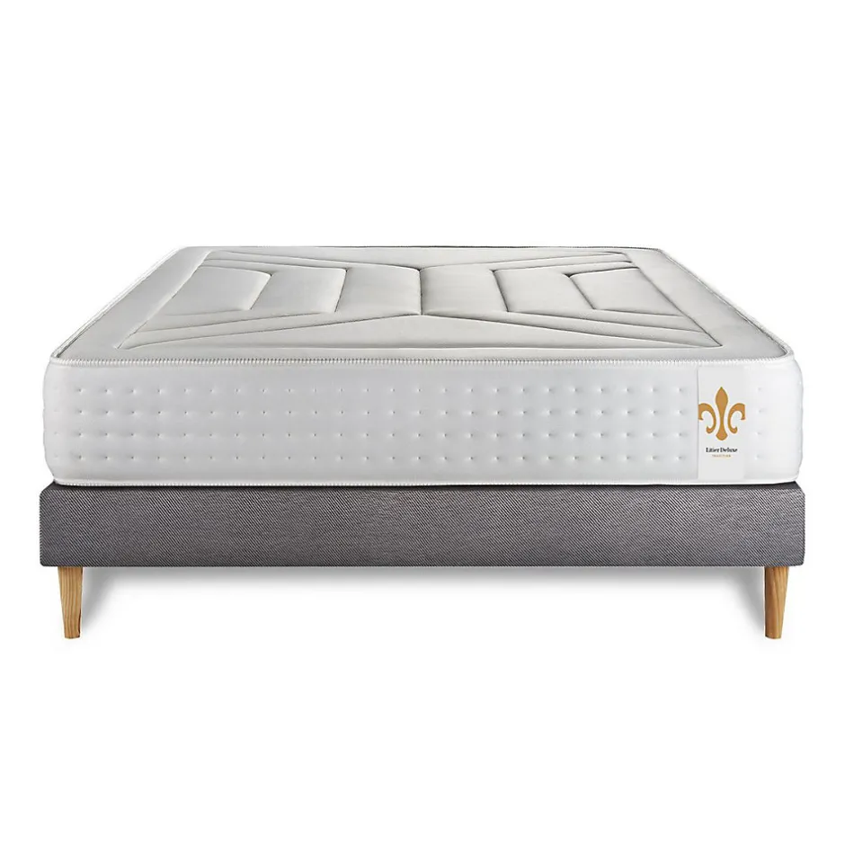 Litier Deluxe Pack sommier tapissier matelas Ressorts ensachés et mémoire de forme avec couette et oreillers