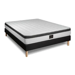 Prestige Literie Pack sommier tapissier matelas Mémoire de forme avec couette et oreillers