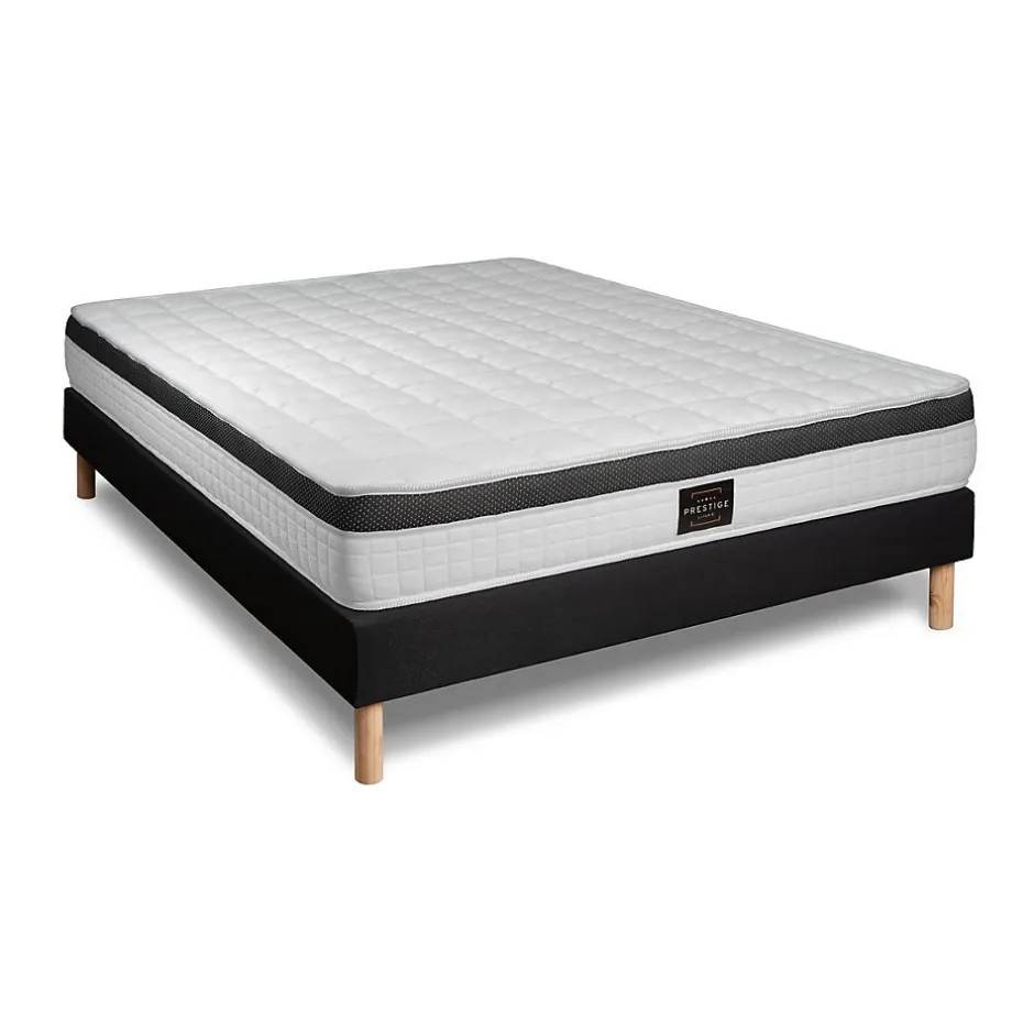 Prestige Literie Pack sommier tapissier matelas Mémoire de forme avec couette et oreillers