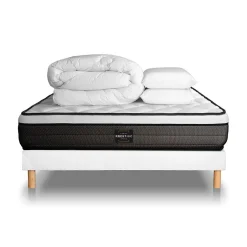 Prestige Literie Pack sommier tapissier matelas Ressorts ensachés et mémoire de forme avec couette et oreillers Clearance
