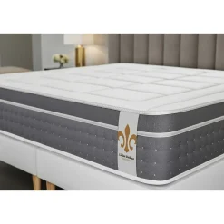 Litier Deluxe Pack sommier tapissier matelas Ressorts ensachés et mémoire de forme avec couette et oreillers Best