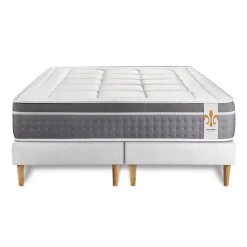 Litier Deluxe Pack sommier tapissier matelas Ressorts ensachés et mémoire de forme avec couette et oreillers Best