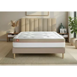 Marmottes & Co Pack sommier tapissier matelas Mémoire de forme avec couette et oreillers Clearance