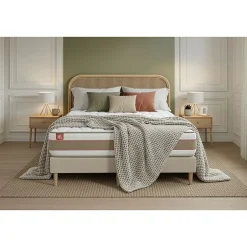 Marmottes & Co Pack sommier tapissier matelas Ressorts ensachés et mémoire de forme avec couette et oreillers Sale