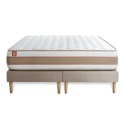 Marmottes & Co Pack sommier tapissier matelas Ressorts ensachés et mémoire de forme avec couette et oreillers Sale