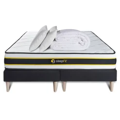 Sleepfit Pack sommier tapissier matelas Ressorts ensachés et mémoire de forme avec couette et oreillers Online