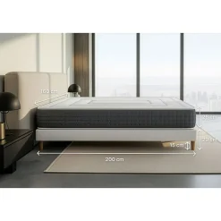 Litier Deluxe Pack sommier tapissier matelas Ressorts ensachés et mémoire de forme avec couette et oreillers Best