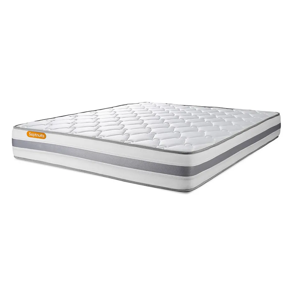 Sept Nuits Pack sommier tapissier matelas Ressorts ensachés et mémoire de forme avec couette et oreillers