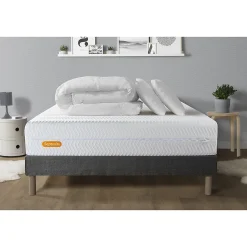 Sept Nuits Pack sommier tapissier matelas Mémoire de forme avec couette et oreillers Clearance