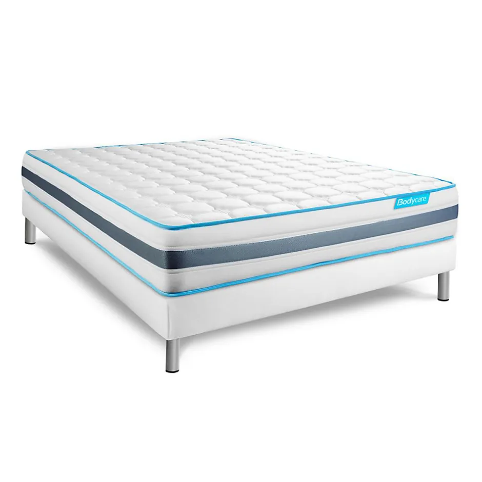 Bodycare Pack sommier tapissier matelas Ressorts ensachés avec couette et oreillers