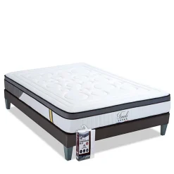 Bellecour Pack Tivoli 180x200 cm Matelas Mousse + Sommier Bois + Protège matelas anti punaise
